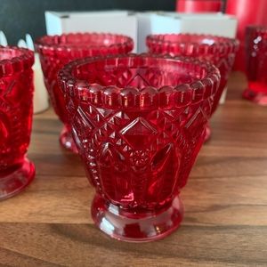12 Red Votive Holders - Wedding Decor
